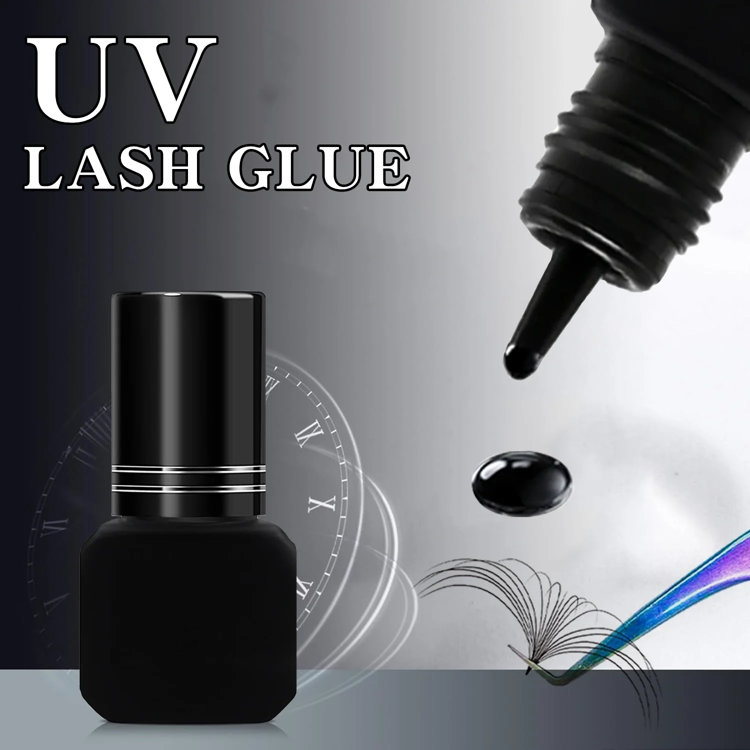 UV まつげ接着剤防水まつげエクステンション用すぐに 1 秒乾燥強力なつけまつげエクステンション持続接着剤