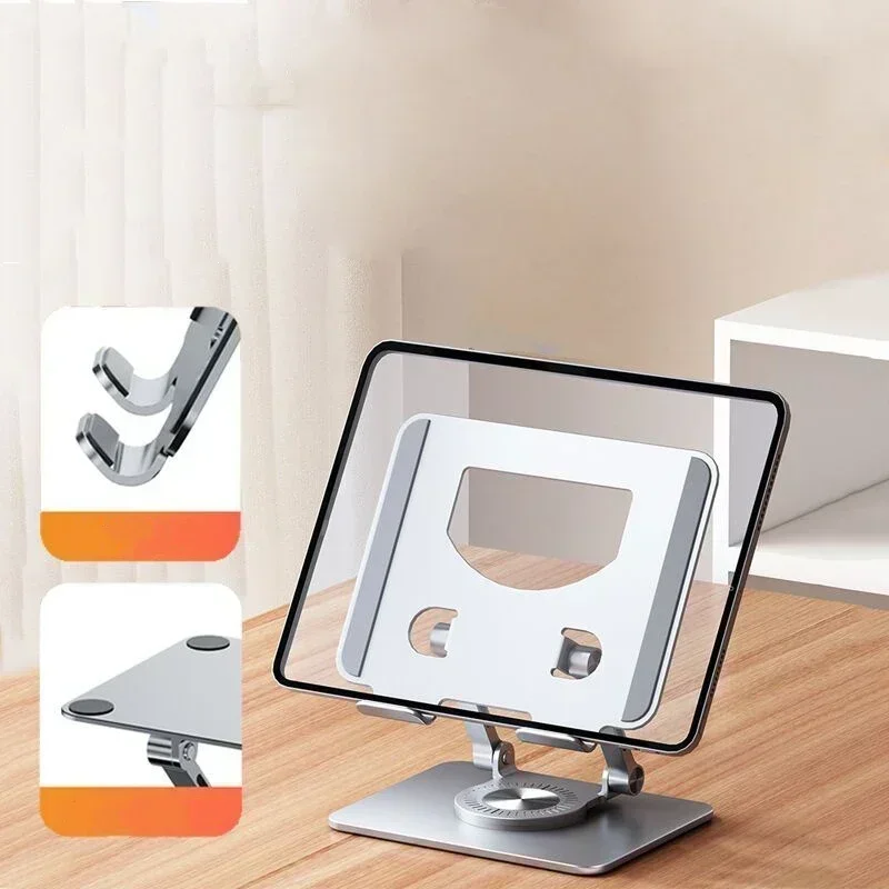360° Rotatable Tablet Holder Adjustable Foldable Desktop Stand Holder Compatible For 4.7-12 Inch Ipad Pro/Air/Min Laptop Tablet image 2