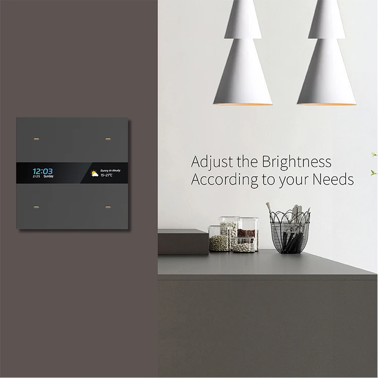 Golden Security Tuya Life Smart Wireless Zigbee Smart Wall Switch with LCD Display  Alexa Voice Control and google Home M8