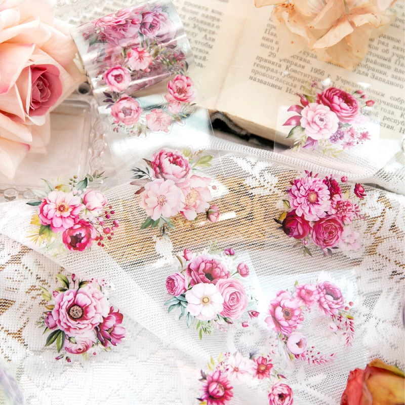 

Журнал GO 5x200 см, декор с цветущим цветком, наклейки на ленту для домашних животных, креативный журнал «сделай сам», коллаж, канцелярские принадлежности для скрапбукинга, малярная лента