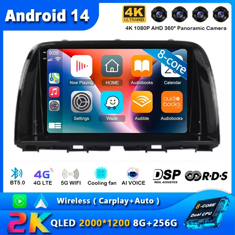 

Android 14 Car Radio Multimedia Video Player For Mazda CX-5 CX5 CX 5 2012-2015 Navigation GPS Carplay 4G Wifi DSP