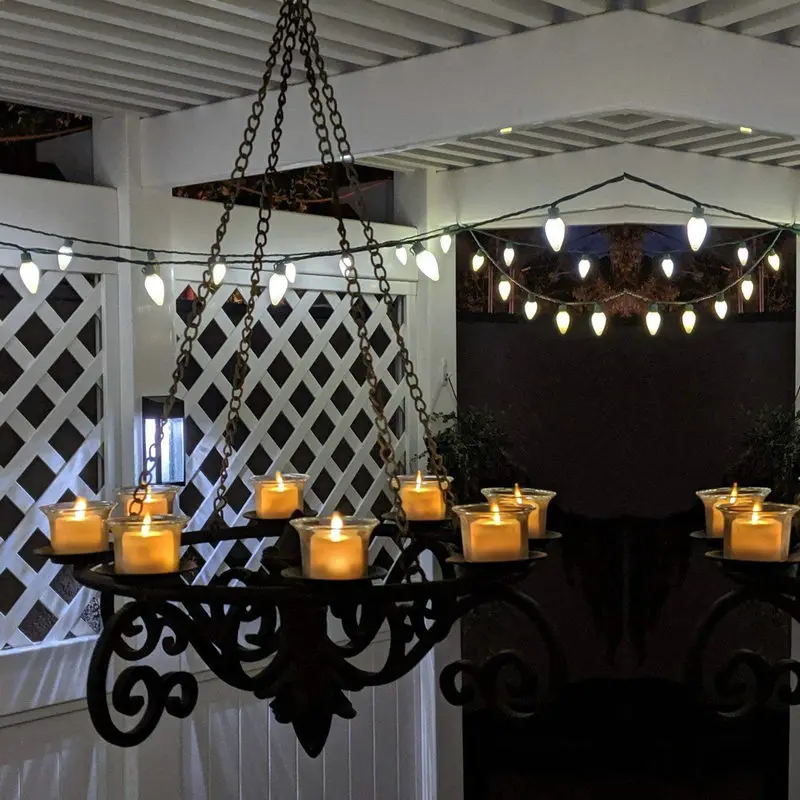 Set 6 Lilin Nazar LED Tanpa Api 3.7Cm (Dia)* 4.8Cm (H) Menari Berayun Gading Bergerak Wick Rumah Pesta Pernikahan-Amber