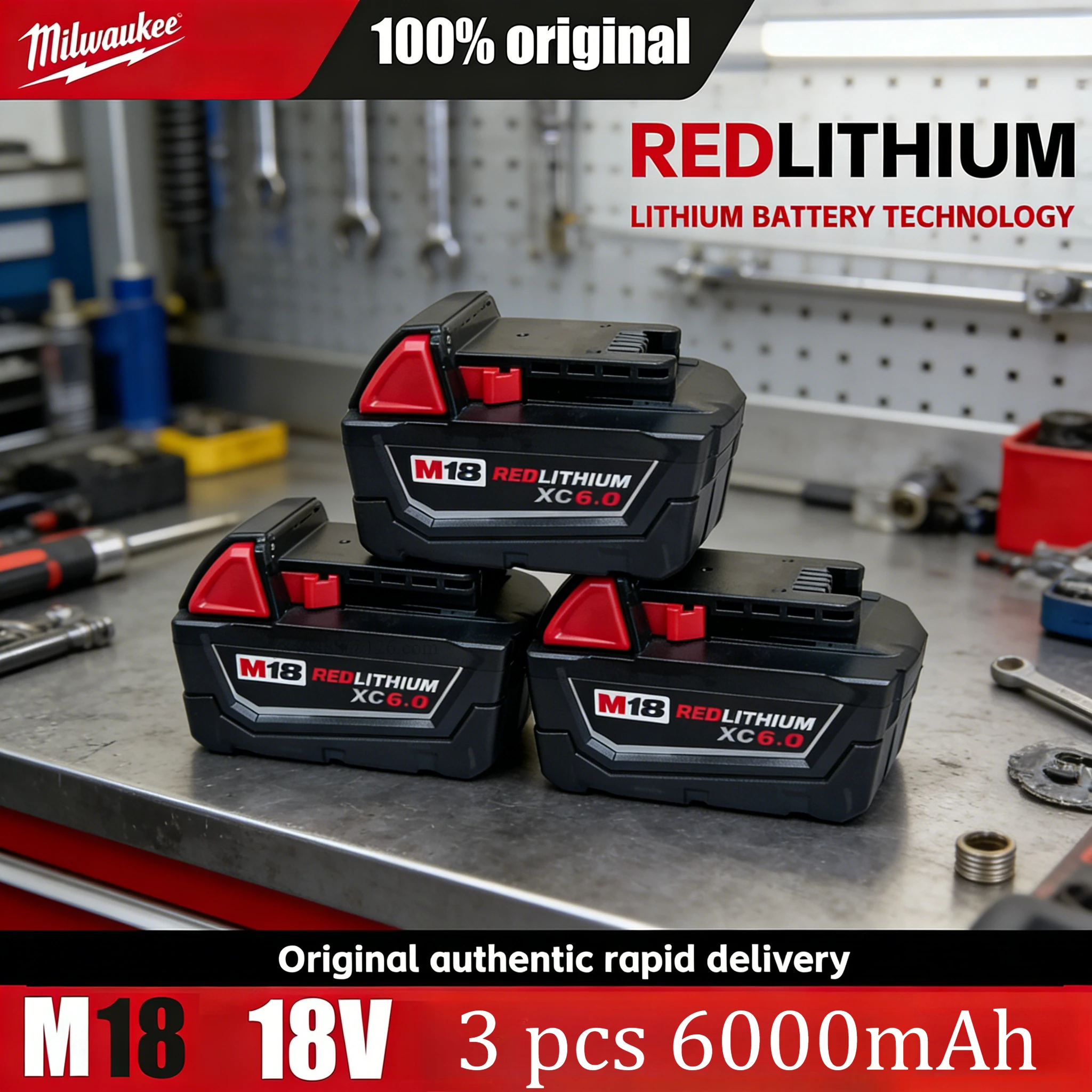 

Milwaukee M18 6.0Ah High Output Battery 18V Lithium-ion Rechargeable for matching M18 Cordless Power Tools