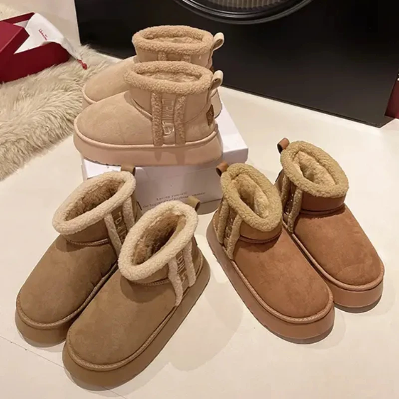 Winter New Thick Snow Boots Plus Cashmere Plus Wool Large Cotton Shoes Large Size Female Snow Boots