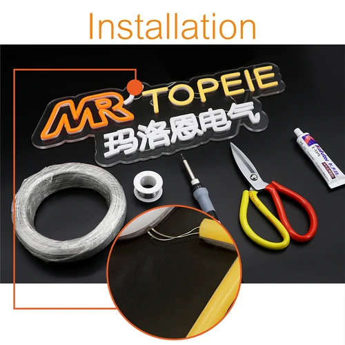 Imagen 2 del producto 2000 Uds alambre esmaltado Color plata 5/7/10/15cm LED luz de neón cable de soldadura conector medio para 12V24V lámpara de señal de neón soldadura