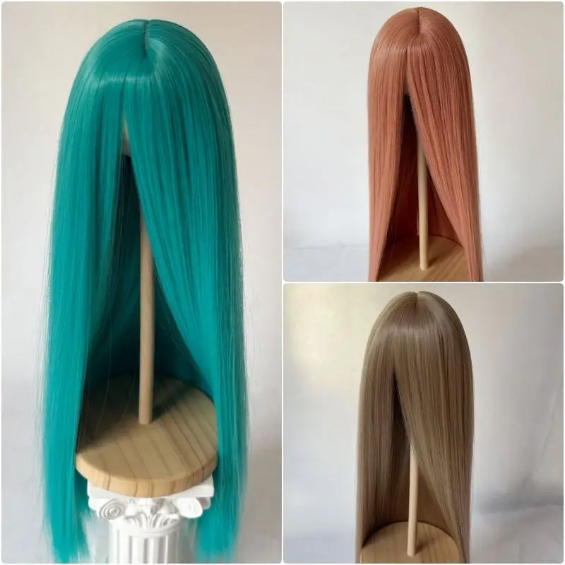1/3 1/4 1/6 Doll's Wig for 60/45/30cm Bjd Doll Long Straight Hair with Long Bangs Girl Toys Dress Up Doll Accessories, No Doll