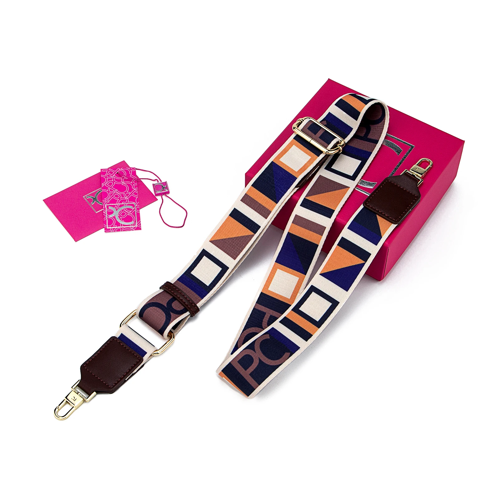 PG PATSY GARIS Women's Portable Shoulder Strap Fashion Luxury Brand Retro Classic Jacquard Texture Luggage Accessories