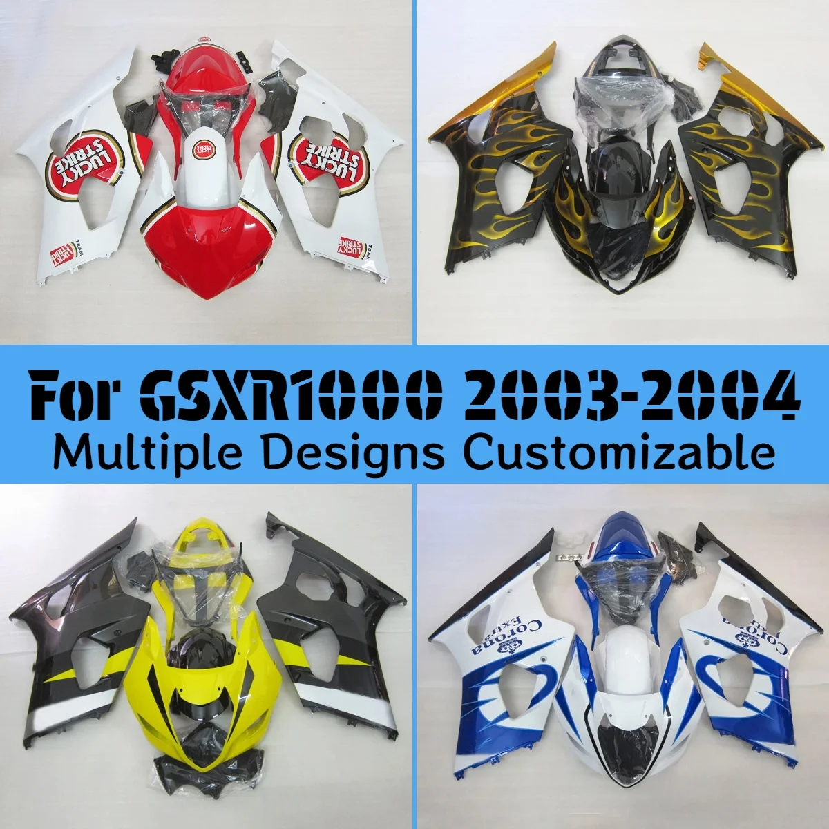 GSXR 600 750 2003 2004 Racing Cool Fairing Kit for GSXR600 GSXR750 03 04 Motorcycle Injection ABS Fairings Bodywork Panel Set