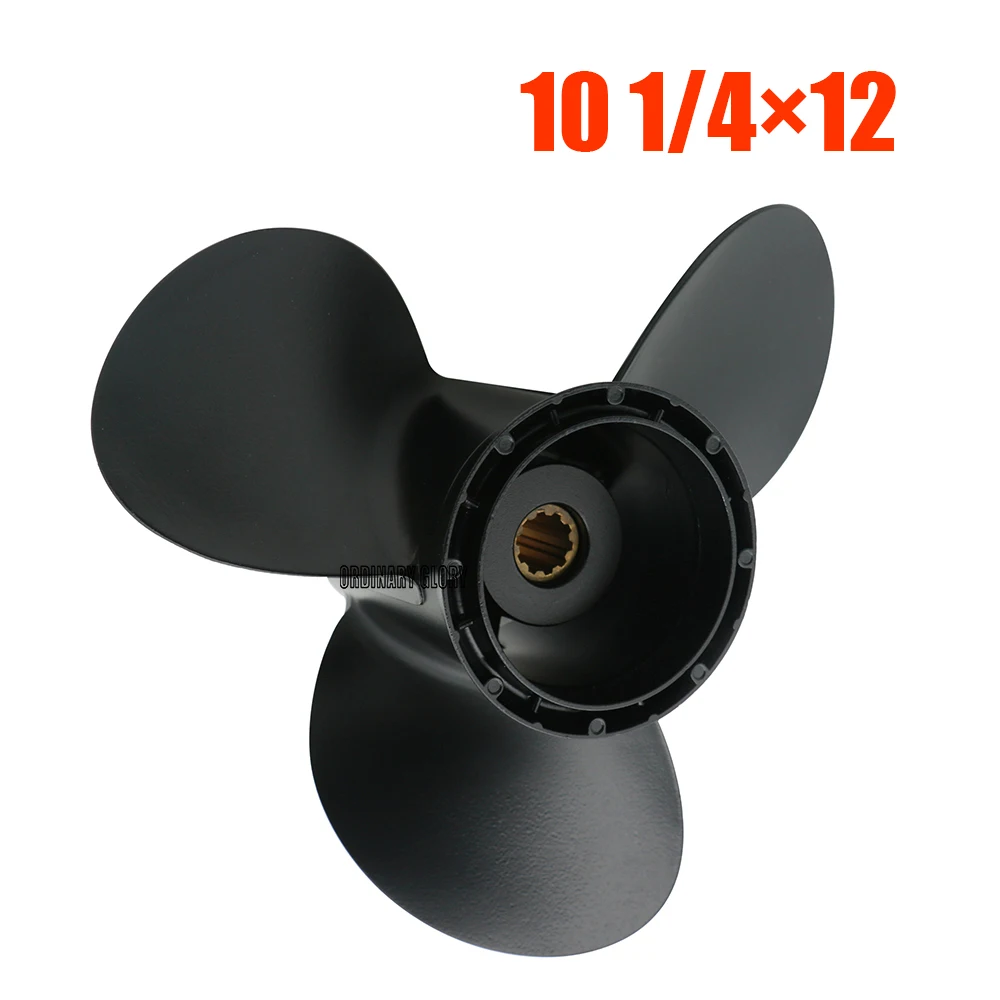 Propeller 10 1/4x12 For Suzuki Outboard Engine DF20/25 DT25C DT30C DF25 DF30 DT20 DT25 10 Spline 58100-96430-019