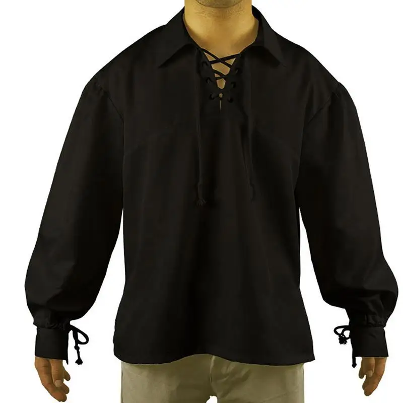 

Men's Long Sleeve Shirts Civilian Stage Performance Tops Dance Costume Retro Style Color Unbranded Men's Fashion