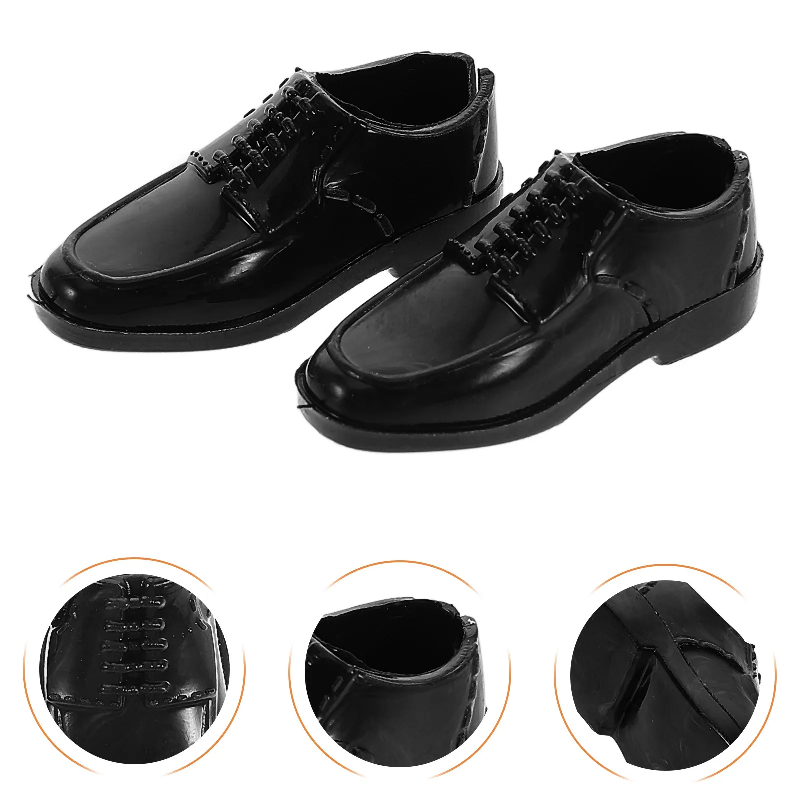 

10Pairs Miniature Men Black Shoes for 1 6 Scale 30Cm Male Figures Best for Dollhouse Games Miniature Decorations Micro Landscape