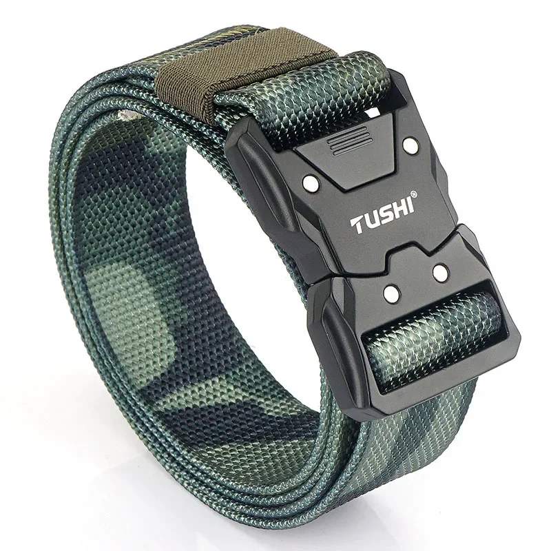 

New Zinc-alloy Buckle Quick Release Buckle Tactical Nylon Belt Work Outdoor Training Pants Casual Men's Belt