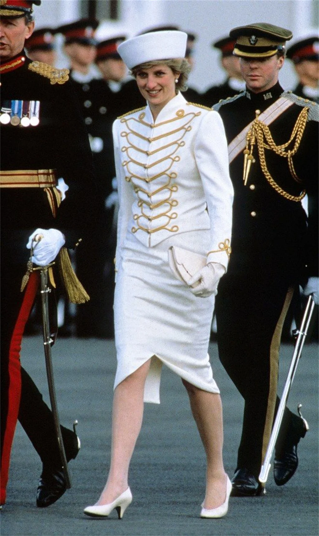 Diana Frances Spencer Coaplsy Parade Jacket Princess Of Wales Cosplay White Jacket Diana Military Hussar Coat For Women