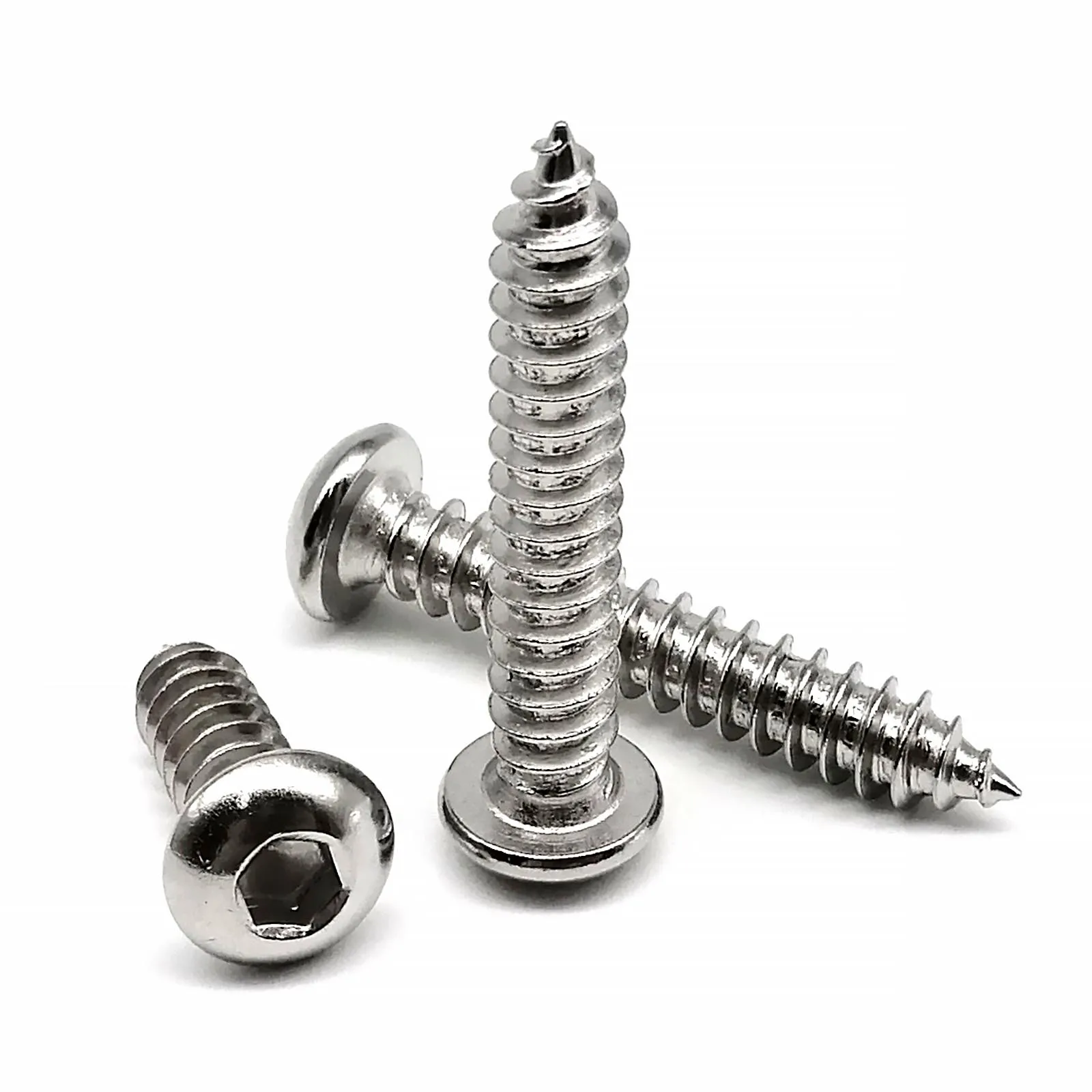 HZYUEGOU M2 M2.3 M2.6 M3 M4 M5 M6 A2-70 304 Edelstahl Innensechskant Rundkopf Selbstschneidende Holzschraube – Detail 4