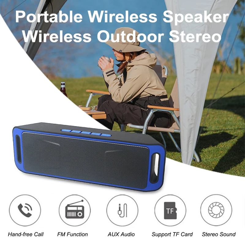 Portable Bluetooth Speaker Wireless Mini Speaker Amplifier Stereo Subwoofer Speaker TF USB Built-in Mic Dual Bass