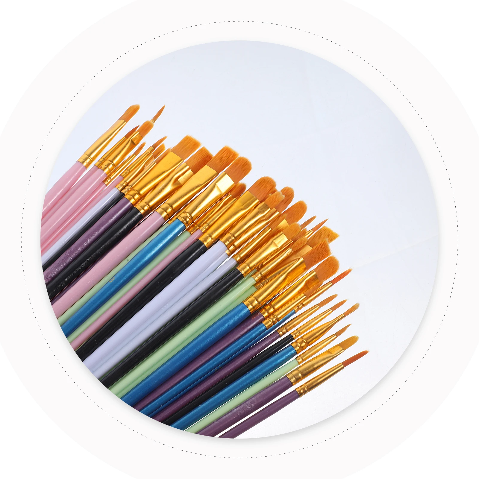 

60 Pcs Brush Set Paint Brushes for Watercolor Painting Oil Tool Paintbrush Kit Small Flat Detail