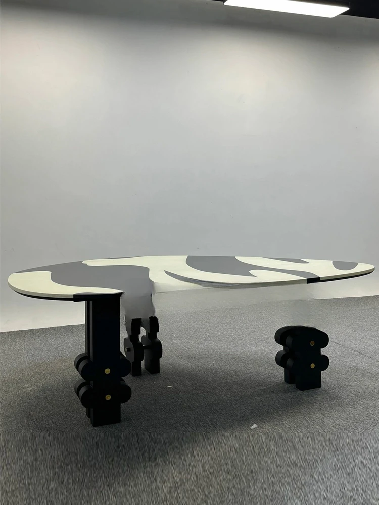 Pre-vintage, hand-painted, modern, minimalist, designer, creative art, negotiation desk, home irregular dining table