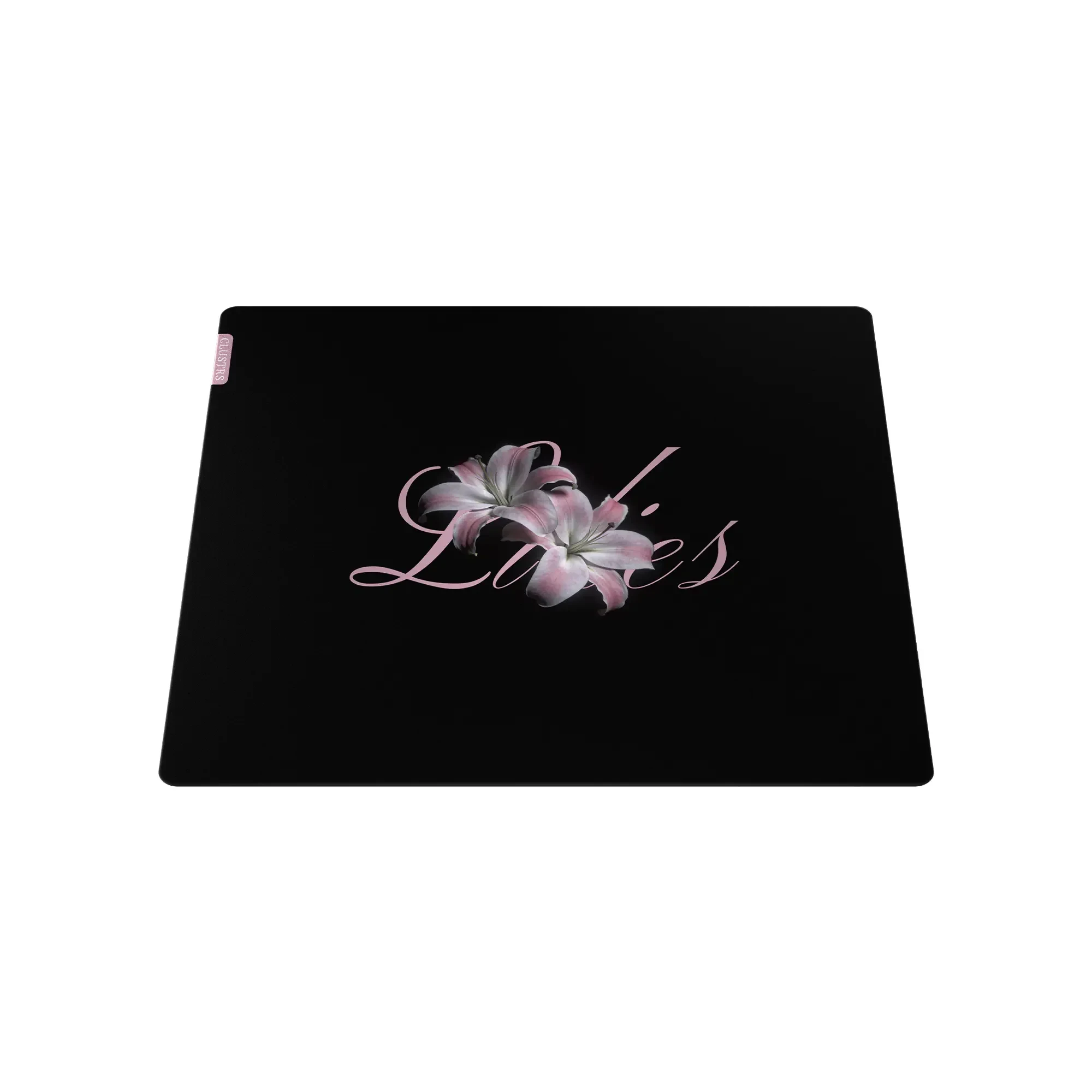 C-Clustrs Glass Mouse Pad Lilies Flower Black White Desktop Mats Micro Etched Honeycomb Surface Smooth E-Sports Glass Mousepad