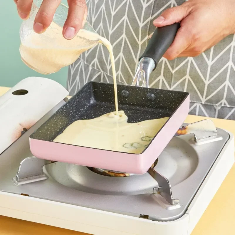 Japan Tamago-yaki Pan Quadratische Omelettpfanne Kobe Dickes Ei Yaki Frühstück Flache Antihaft-Omelettpfanne