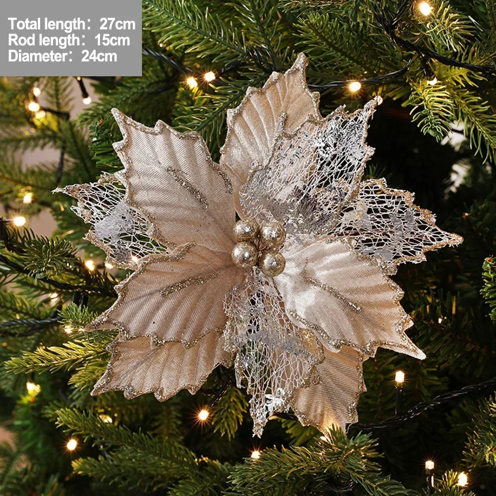 Enhance Your For Christmas Decor with Exquisite For Christmas Flower Maple Leaf Decorations Various Color Options