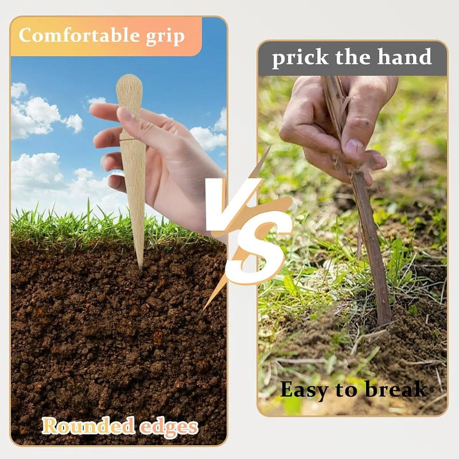

Garden Hand Dibber Wooden for Planting Flowers Tulips Sowing Digging