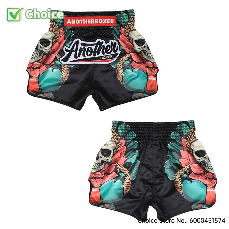 Muay Thai Pants Skull Skeleton Boxing Shorts Men Women Kids MMA Boxing Training Clothing Purple Fight Grappling Kickboxing Pants
