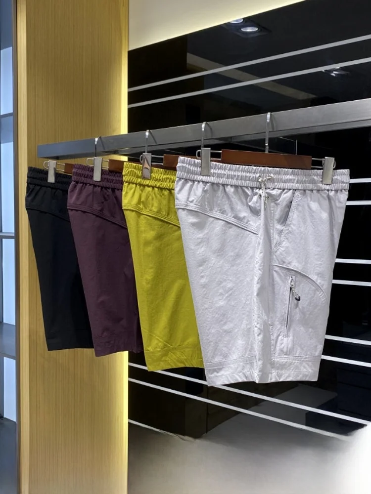 Functional Casual Outdoor Men's Shorts Grid Texture 3D Tailoring Summer Loose Fit Sports Shorts Fashionable Urban Style