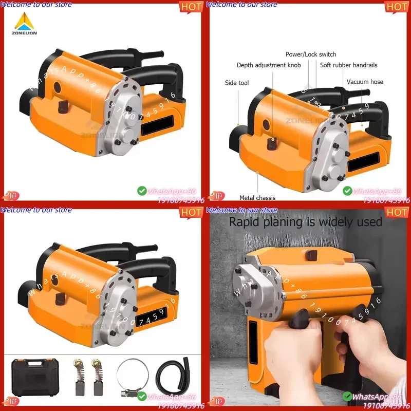 CE Certificate Durable Aluminum Body Handheld Electric Wall Chaser Concrete Groove Cutter Slotting Construction Site Building