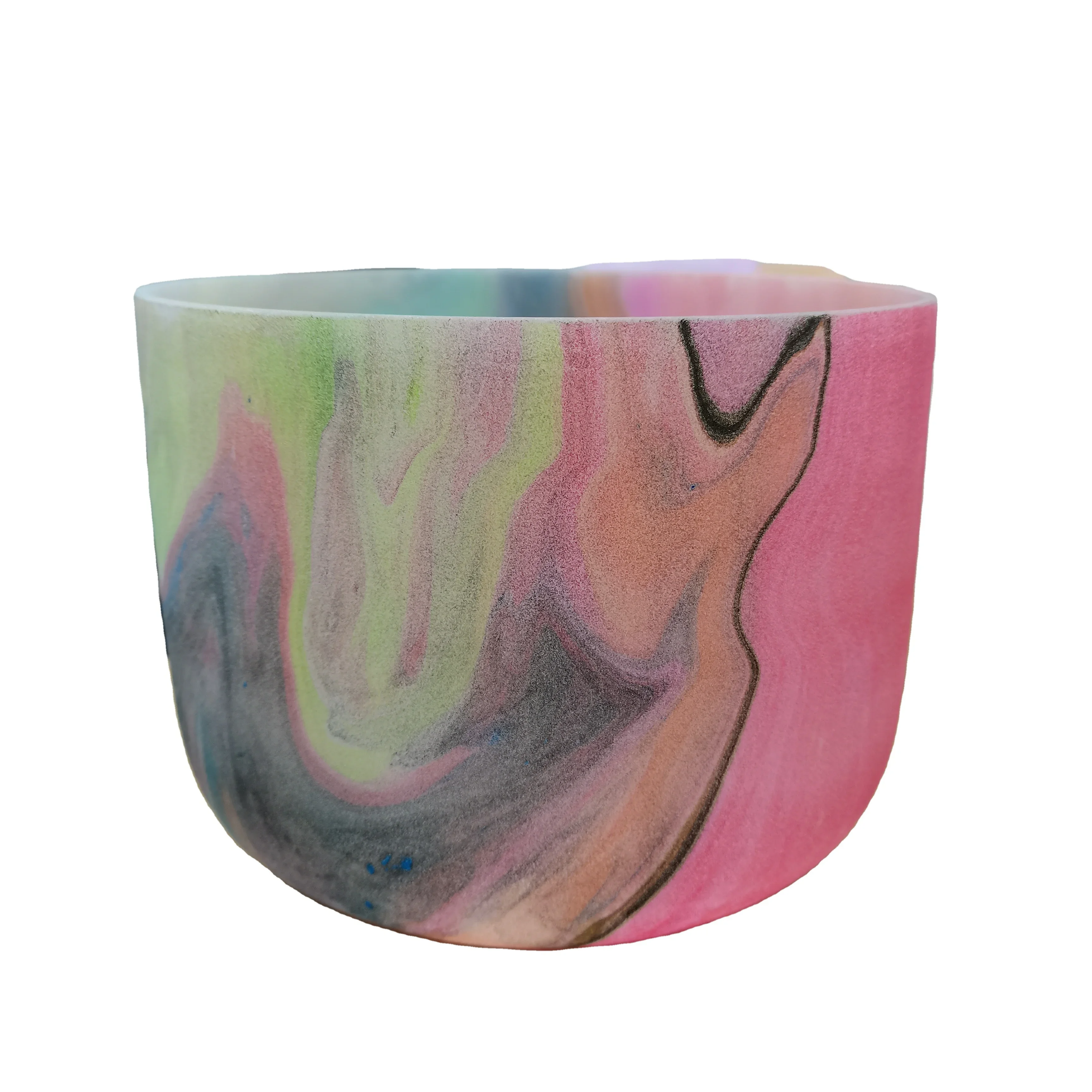 

Ring Chant 8 inch full note hand drawing quartz singing bowl for sound therapy colored crystal singing bowls