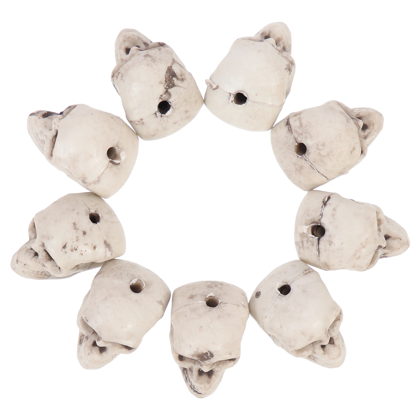 

18Pcs Miniature Skull Head Halloween Decoration Plastic Pe Scary Haunted House Photo Party Prank Prop Miniature Skulls