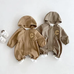 MILANCEL Autumn Baby Clothes Fur Lining Boys Jumpsuits Hoodie Rompers Fleece Baby Outfit