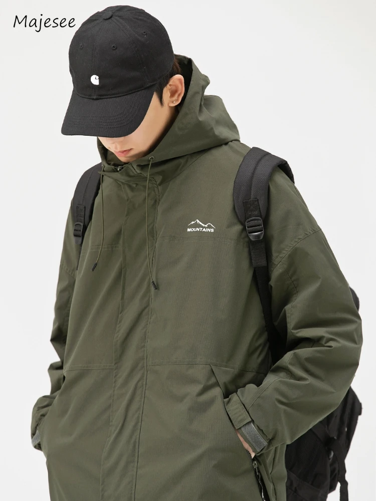 

Men's Jackets Hooded Fashion Baggy Outer Blocking Outwear Leisure Parachute Work Out Simple Japanese Techwear Chic Spring Autumn