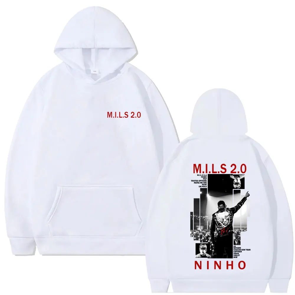 ラッパー Ninho MILS 2.0 アルバム グラフィック パーカー メンズ レディース ヒップホップ ファッション ポップミュージック パーカー メンズ ヴィンテージ カジュアル フリース スウェットシャツ