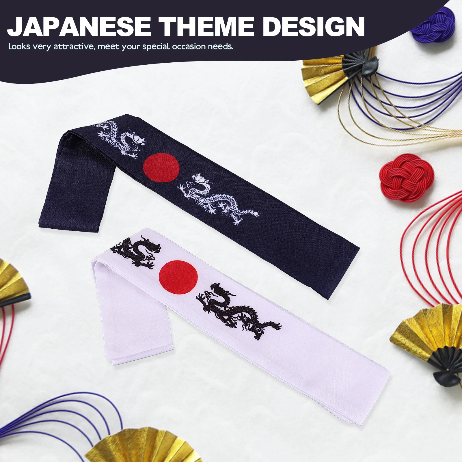 2 Pcs Winning Headscarf Hairbands Samurai Headband Japan Sushi Accessories Japanese Chef Costume Karate Cotton Child