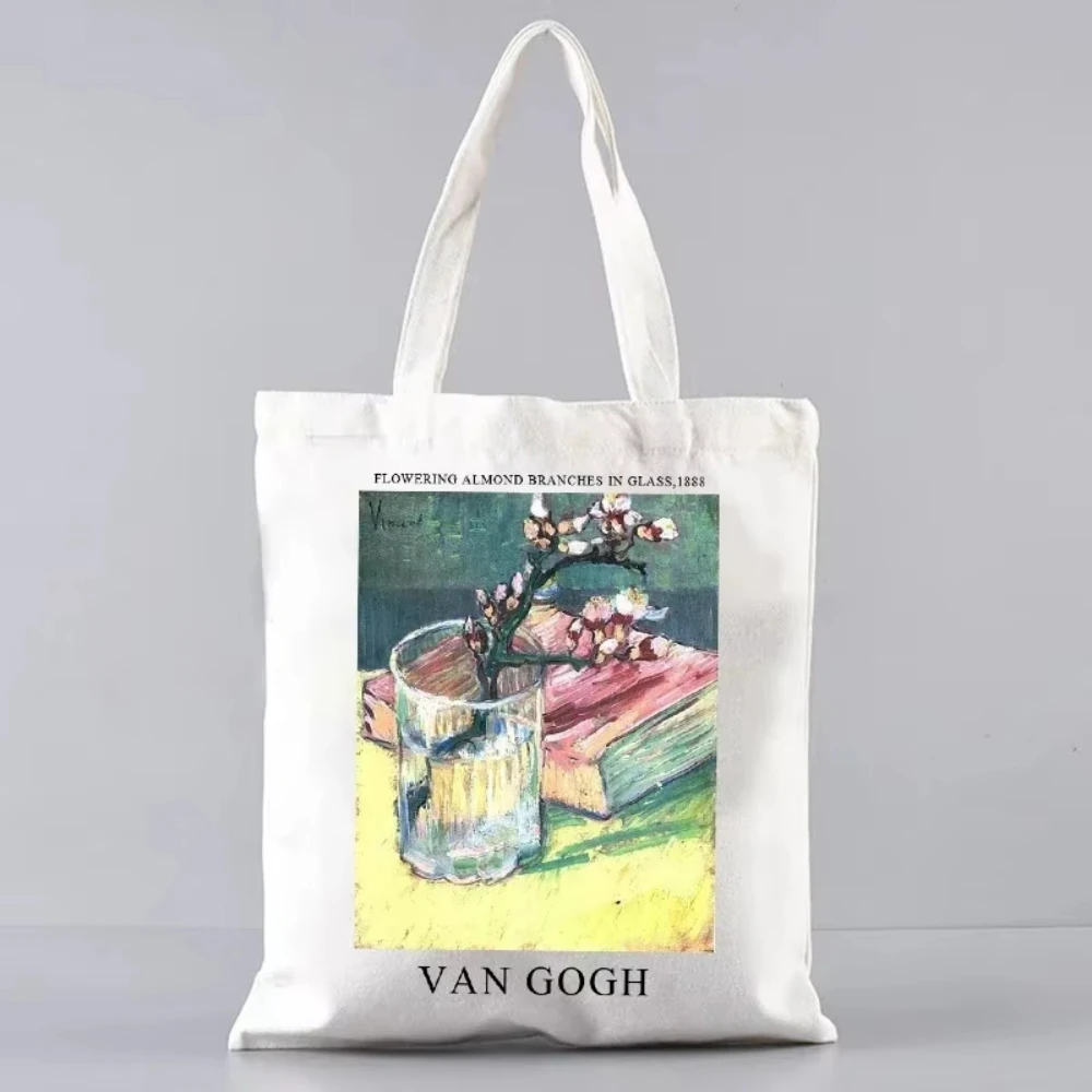 Art Vincent van Gogh oil painting inspiration canvas shopping handbag work school or travel eco-friendly shoulder bag - view 3