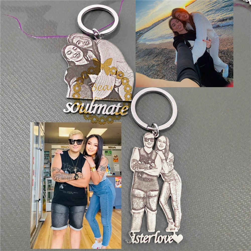 Custom Photo Keychain, Personalized Kiss Photo Design, An Exclusive Token of Love to Witness the Romance Between Lovers gift