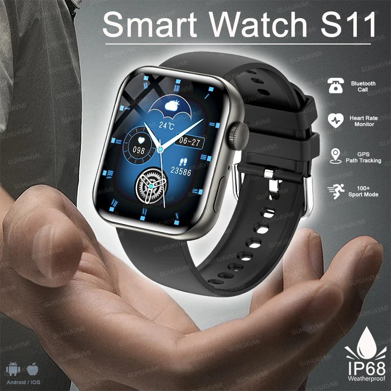 

New Global Version Series IOS Original S11 Smart Watch 1.83-inch Screen GPS Track Heart Rate Bluetooth Call Sports Fitness Watch