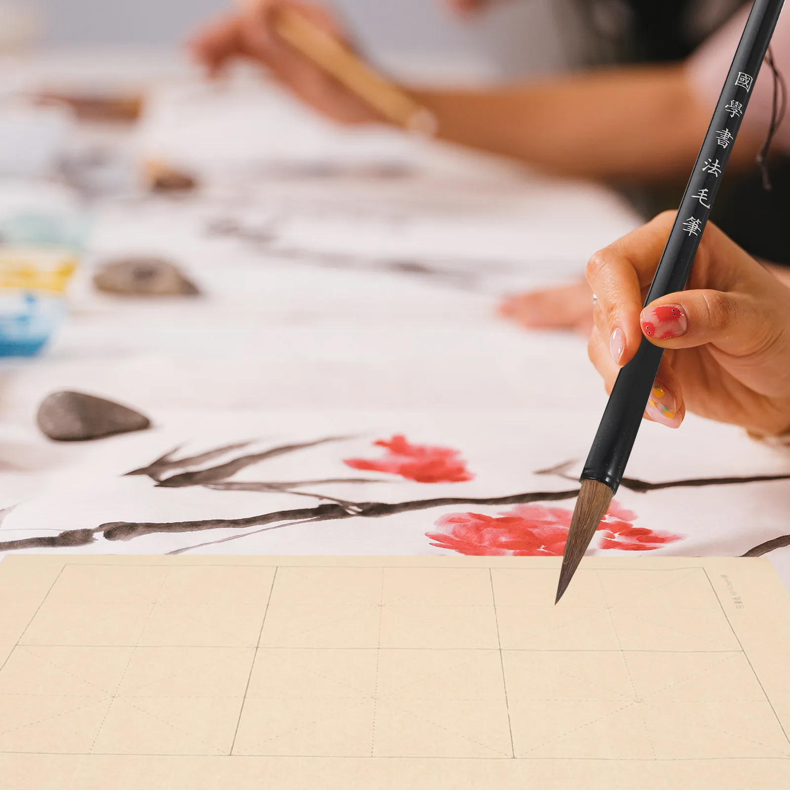 

100 листов бумаги для китайской каллиграфии Zi, высококачественная рисовая бумага для практики письма, работы кистью, с хорошей впитываемостью чернил и эластичностью