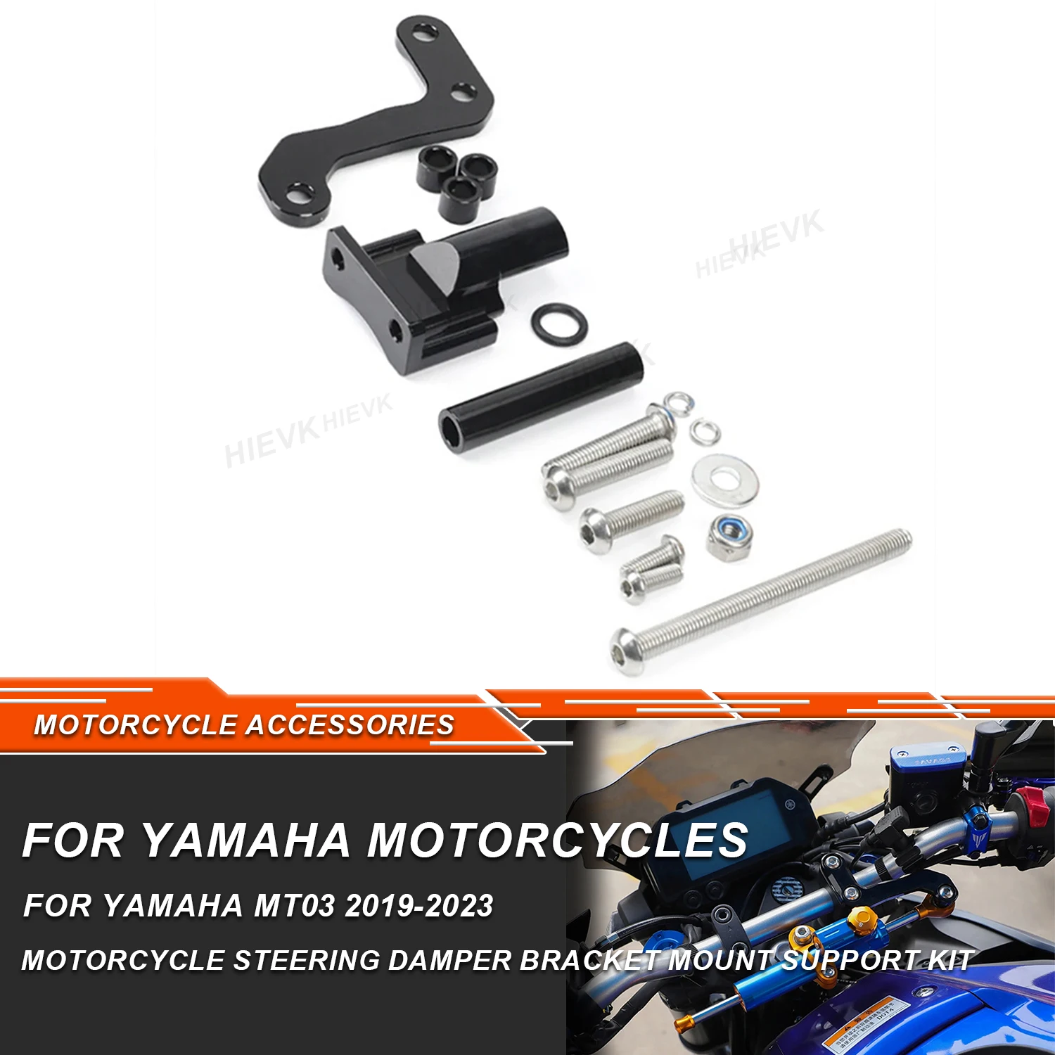 Kit di supporto per staffa stabilizzatore lineare ammortizzatore sterzo moto per YAMAHA MT03 2019-2023