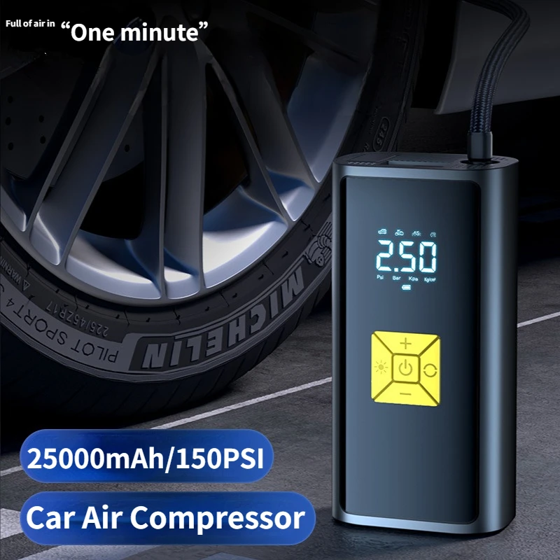 25000mAh Car Air Compressor 250PSI Electric Wireless Portable Tire Inflator Pump for Motorcycle Bicycle Boat AUTO Tyre Balls