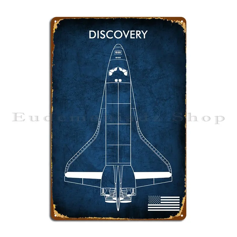 Space Shuttle Discovery Metal Sign Wall Cave Bar Cave Kitchen Personalized Club Tin Sign Poster