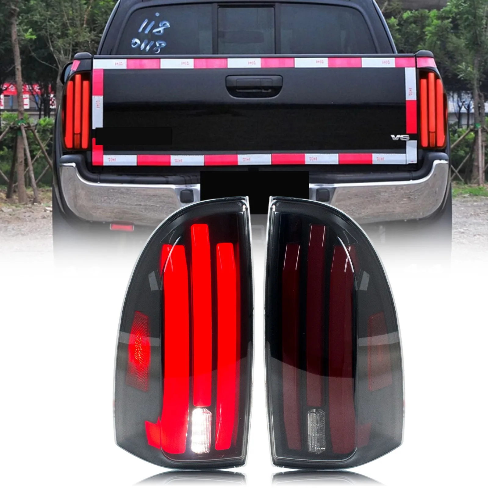 

LED Tail Lights Assembly for Toyota Tacoma 2005-2015 SR5 TRD Black Sequential Turn Signal Trunk Rear Brake Lamps Assembly