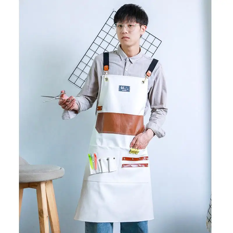 Barber Apron Hairdressing Makeup Nail Art Personalized Customization Printed Logo For Work Clothes view 3
