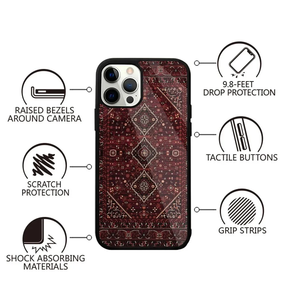 Persian Carpet Floral  Phone Case Strong Magnetic For IPhone 16,15,14,13,Pro,Max,Plus,11,12,Mini For Magsafe Wireless Charging