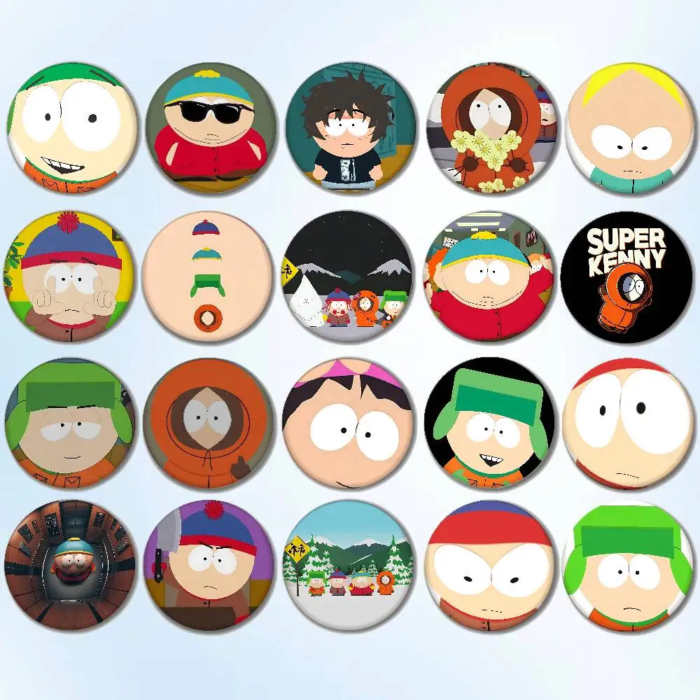 Lustige S-South-Park Niedliche Abzeichen Runde Broschen Süße Cartoon-Idol-Cosplay-Anstecker DIY Rucksack Kleidung Schmuck Pins