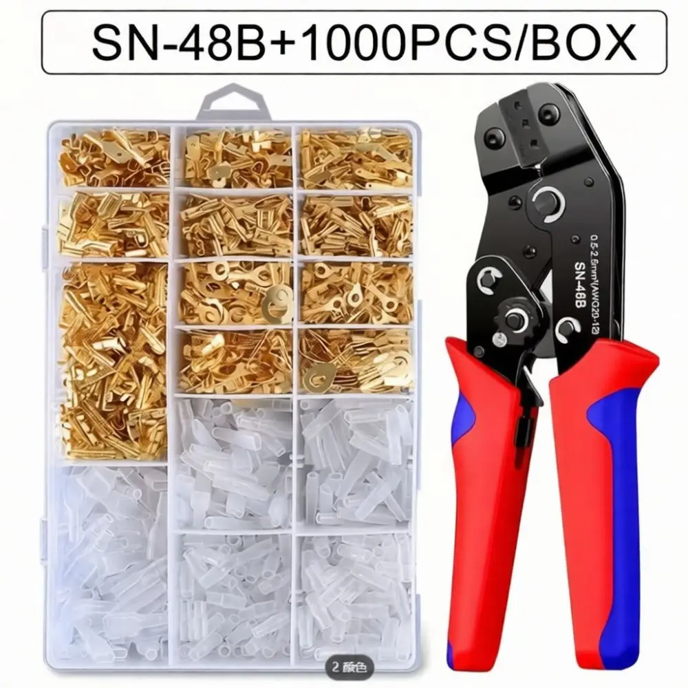 Crimping Spade Terminal Connector Assortment Kit Electrical Wire Faston Crimp Plug Insulated Automotive Repair Tool Hardware