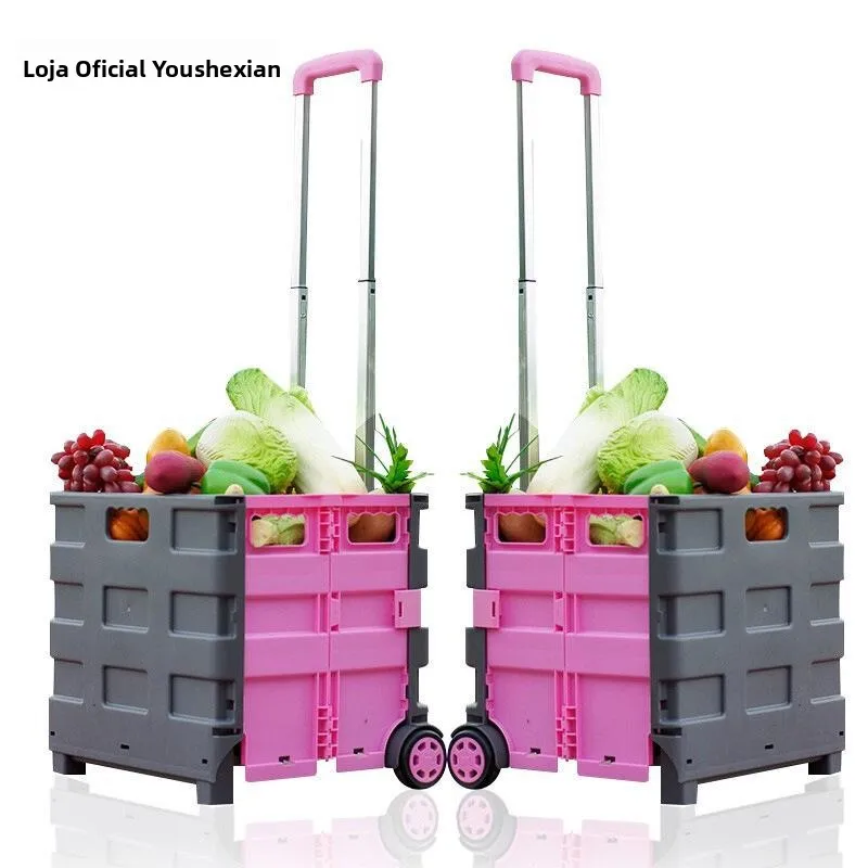 portable-shopping-cart-with-storage-box-household-vegetable-buying-small-trolley-can-sit-people-pull-rod-storage-box