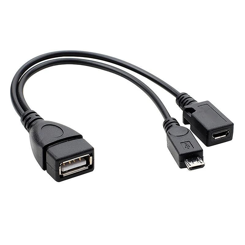 1 шт., 20 см, 2 в 1, Micro USB Host Power Y, разветвитель USB 2,0, порт, терминальный адаптер, кабель OTG