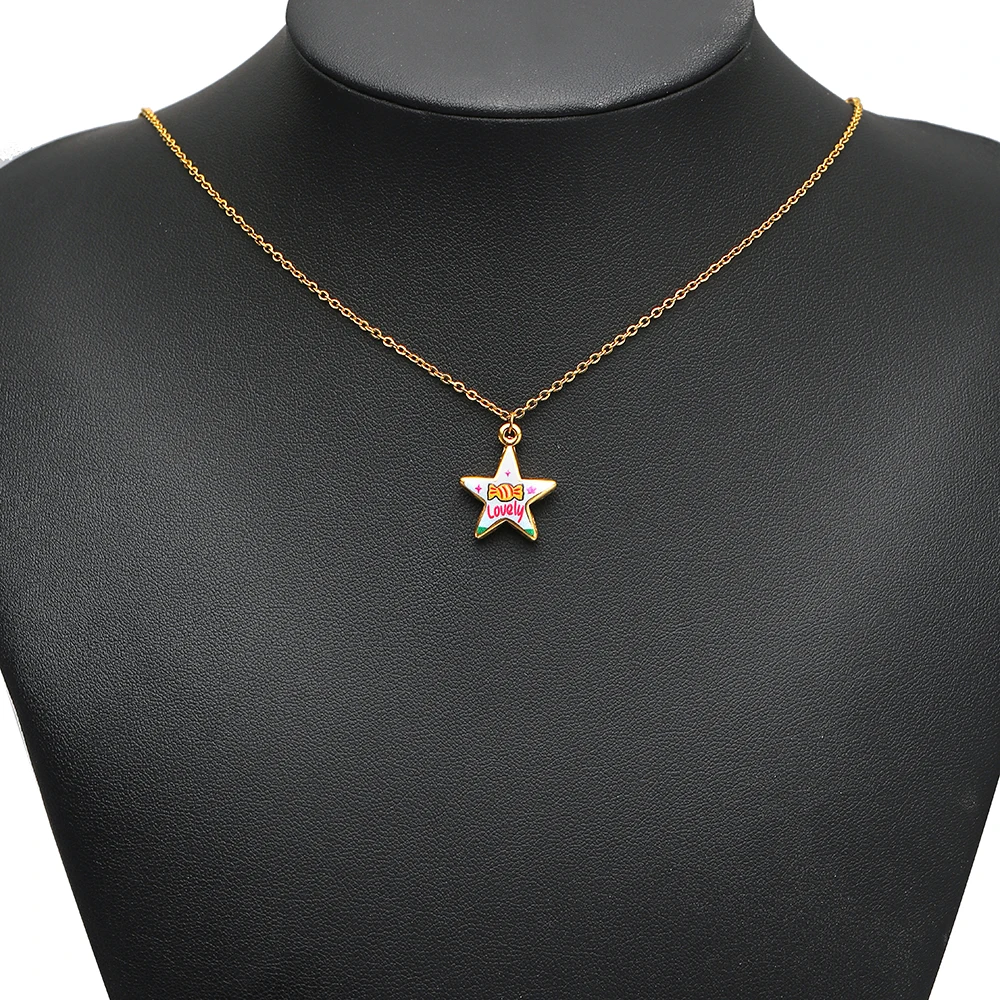 4 Stück Edelstahl-Emaille-Sternanhänger, Goldfarbene Halsketten-Anhänger für Kinder, Armbänder, Ohrringe, Zubehör für DIY, Niedliche Schmuckherstellung – Detail 4