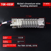 High Performance Heating Core Replacement Kit with Overload Protection for TGK 033F 1600W and TGK 066F 2000W Hot Air Tools